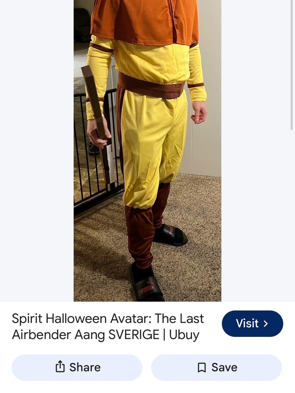 Nickelodeon Yellow and Brown Men’s Costume Pants